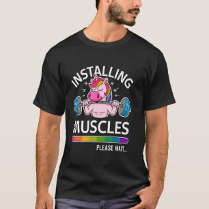 Grappige Schattige Eenhoorn Workout Gym Fitness Ge T-shirt
