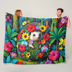 Grappige Schattige Egel Dier Fleece Deken