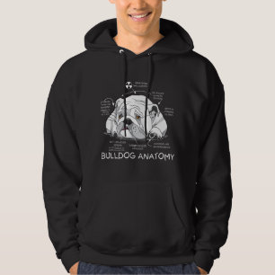 Grappige Schattige Engelse Bulldog Anatomie Hond B Hoodie