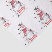 Grappige Schattige Feestelijke Honden Prettig Kers Tissuepapier (Detail)