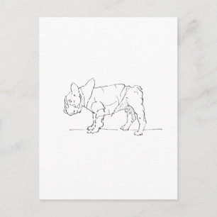 Grappige Schattige Franse Bulldog, Hond Humor Briefkaart