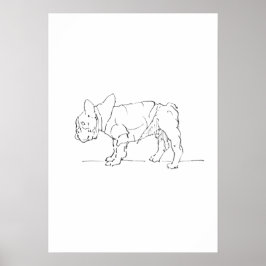 Grappige Schattige Franse Bulldog, Hond Humor Poster