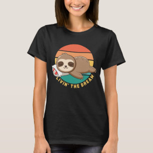 Grappige Schattige Gelukkige Slapende Luiaard T-shirt
