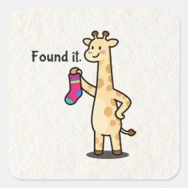 Grappige Schattige Giraffe Esthetisch Vierkante Sticker