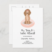 Grappige schattige girly poedel hond illustratie b aankondigingskaart (Voorkant / Achterkant)