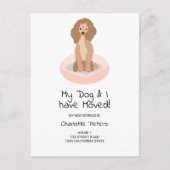 Grappige schattige girly poedel hond illustratie b aankondigingskaart (Voorkant)