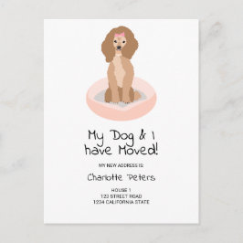 Grappige schattige girly poedel hond illustratie b aankondigingskaart