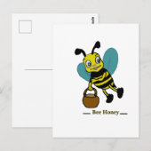 Grappige schattige glimlachende waterverf bij briefkaart (Voorkant / Achterkant)