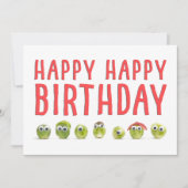 Grappige schattige groente aangepaste verjaardagsk kaart (Voorkant)