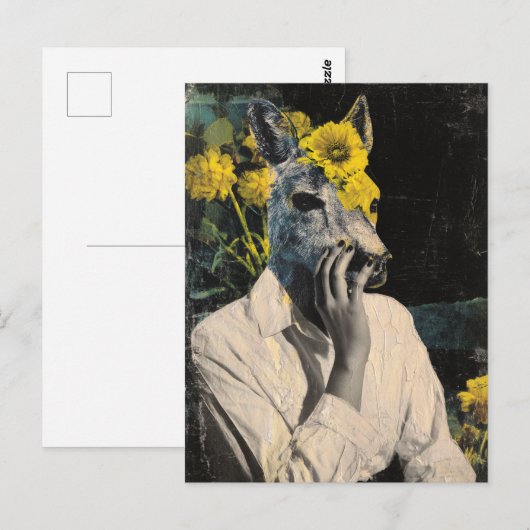 Grappige Schattige herten vrouw collage Briefkaart (Voorkant / Achterkant)