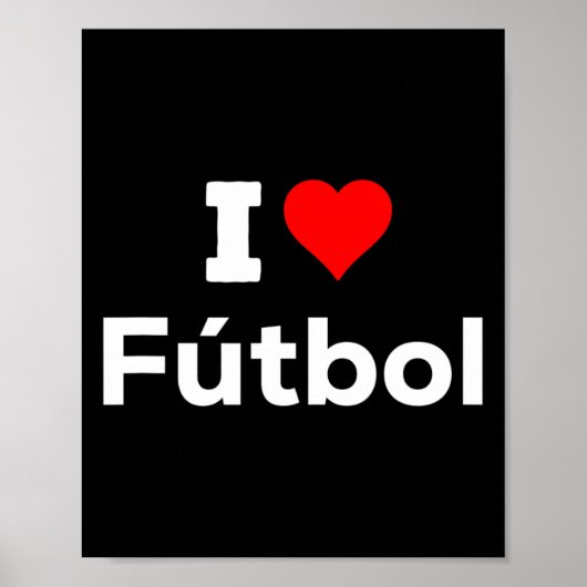 Grappige Schattige I Hart Liefde Voetbal Sport Voe Poster (Voorkant)