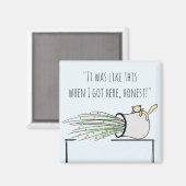 Grappige schattige kat kloppen dingen over magneet (Voorkant / Achterkant)