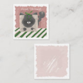 Grappige, schattige kat, met de hand geschilderde  notitiekaartje (Voorkant / Achterkant)