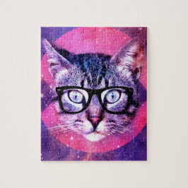 Grappige Schattige Katten bril Cat Legpuzzel