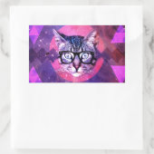 Grappige Schattige Katten bril Cat Rechthoekige Sticker (Tas)