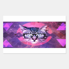 Grappige Schattige Katten bril Cat Rechthoekige Sticker