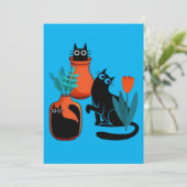 Grappige schattige katten cartoon illustratie, sch kaart (Staand voorkant)