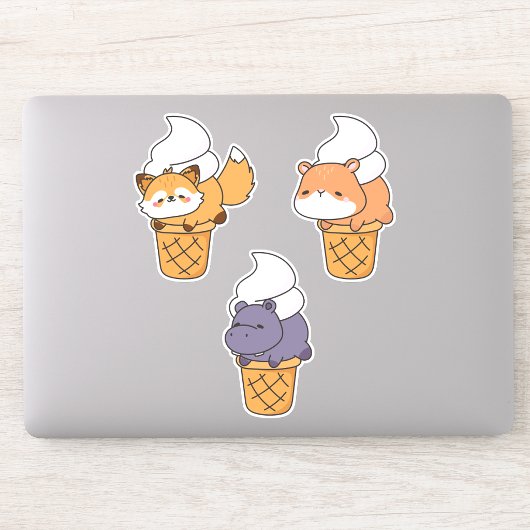 Grappige & Schattige Kawaii Dier Sticker Set (3 st