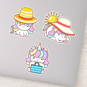 Grappige & Schattige Kawaii Eenhoorn Set van 3 Sti Sticker