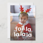 Grappige schattige kerst falen één foto rood feestdagenkaart (Voorkant)