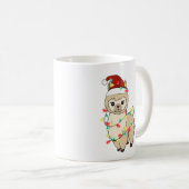 Grappige schattige kerst lama koffiemok (Voorkant rechts)