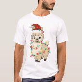 Grappige schattige kerst lama t-shirt (Voorkant)