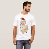 Grappige schattige kerst lama t-shirt (Voorkant volledig)