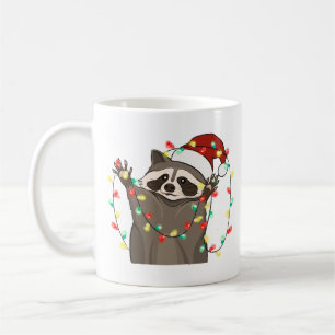 Grappige schattige kerst wasbeer koffiemok