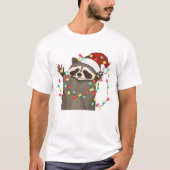 Grappige schattige kerst wasbeer t-shirt (Voorkant)