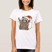 Grappige schattige kerst wasbeer t-shirt (Voorkant)