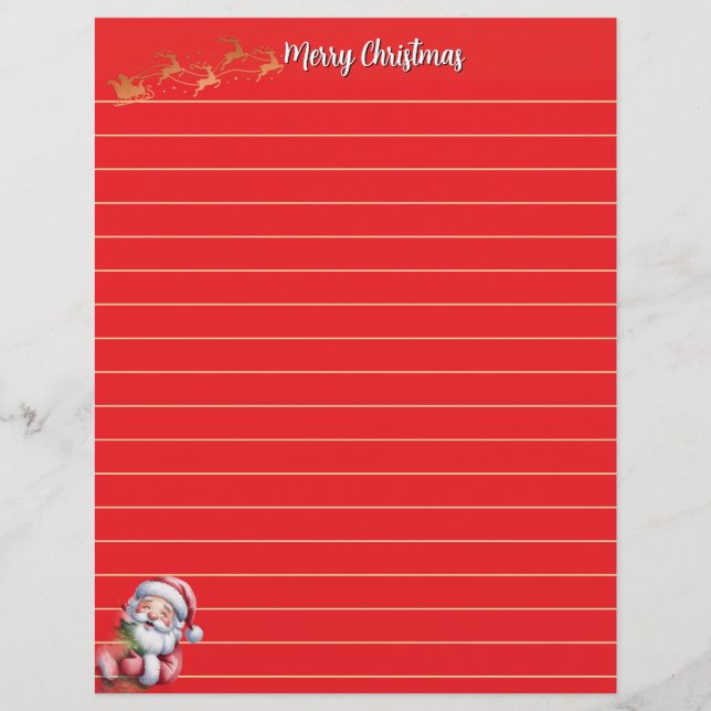 Grappige Schattige Kerstman & Typografie  Briefhoofd (Voorkant)