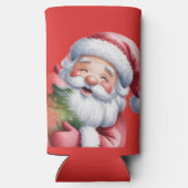 Grappige Schattige Kerstman & Typografie Seltzer Blikjeskoeler (Achterkant)