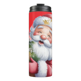Grappige Schattige Kerstman & Typografie Thermosbeker