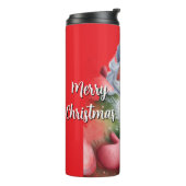 Grappige Schattige Kerstman & Typografie Thermosbeker (Gedraaid links)