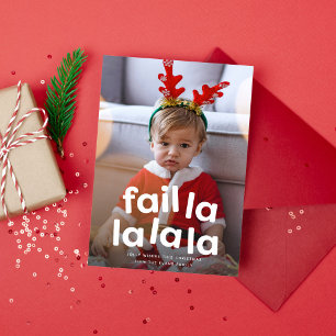Grappige schattige Kerstmis mislukking één foto ro Feestdagenkaart