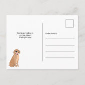 Grappige schattige labrador hond illustratie beweg aankondigingskaart (Achterkant)