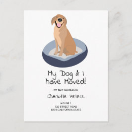 Grappige schattige labrador hond illustratie beweg aankondigingskaart