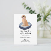 Grappige schattige labrador hond illustratie beweg aankondigingskaart (Staand voorkant)