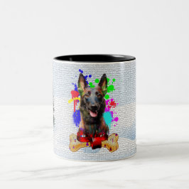 Grappige, Schattige Malinois Hond Kerstmis Tweekleurige Koffiemok