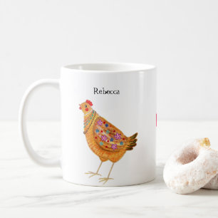 Grappige Schattige Mode Kip Hen Kunst Op Maat Koffiemok