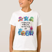 Grappige schattige monsters terug naar school teks t-shirt (Voorkant)