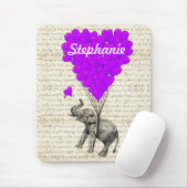 Grappige schattige olifant en hartballonnen muismat (Met muis)