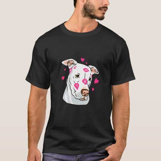 Grappige Schattige Pitbull , Reddingshond T-shirt (Voorkant)