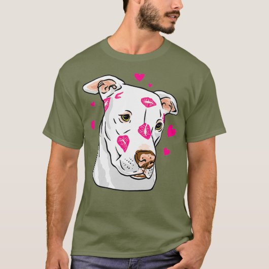 Grappige schattige pitbull reddingshond t-shirt (Voorkant)
