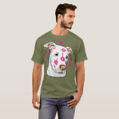 Grappige schattige pitbull reddingshond t-shirt (Voorkant volledig)