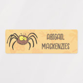 Grappige schattige pluizige spin cartoon gepersona labels (Design 1)