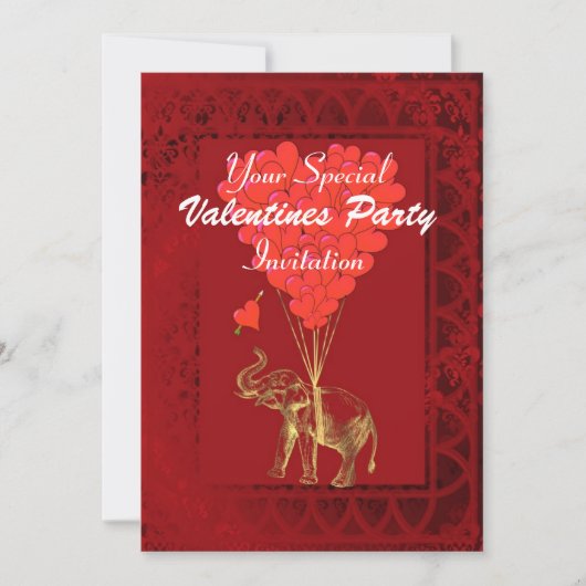 Grappige schattige romantische olifant kaart (Voorkant)