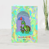 Grappige schattige schildpadden gelukkige verjaard kaart (Achterkant)