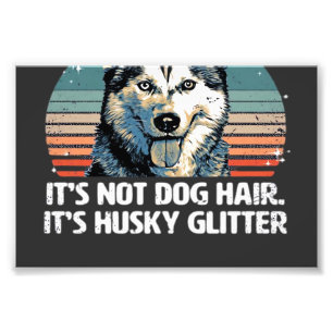 Grappige & Schattige Siberian Husky Hond Glitter K Foto Afdruk