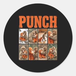 Grappige schattige stomp aap makaken meme japanse  ronde sticker